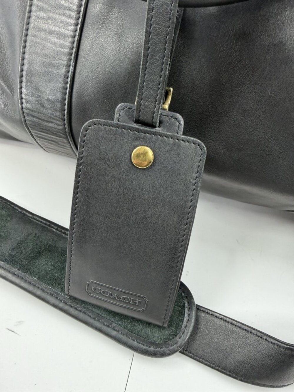 COACH Vintage Black Leather Duffel Weekender 0596 Bag - Picture 12 of 12